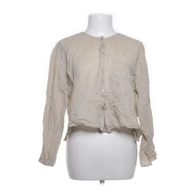 Blouse (Beige) van Zara Katoen, Elastaan, Linnen
