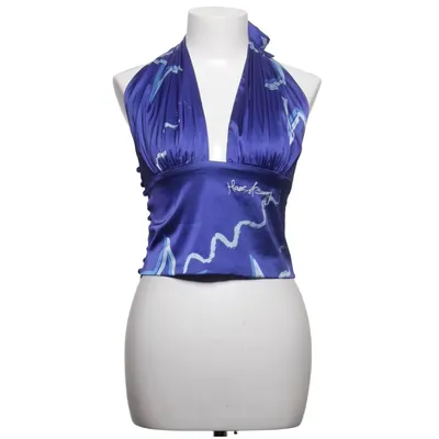 Halternecktopp (Blå, Vit) från House of Sunny Elastan, Polyester