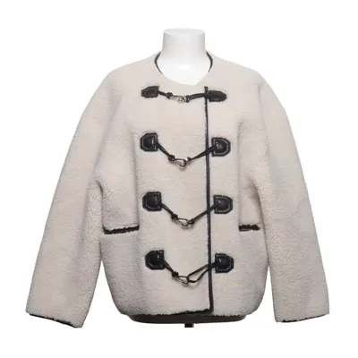 Jacket (White, Black) from Totême Wool, Fur, Leather