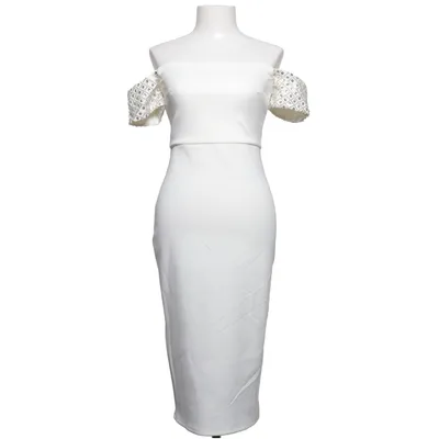Cocktailklänning (Vit) från ASOS Elastan, Polyester