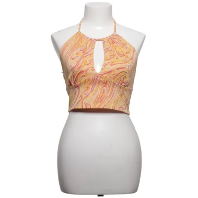 Halter neck top (Yellow, Pink, Orange) from Bershka Elastane, Polyester, Viscose