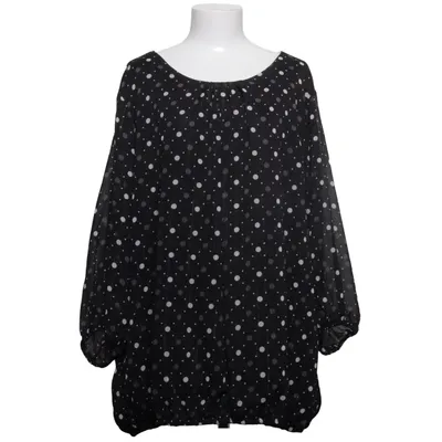 Blouse (Black, White) from Janina Curved Metallic fiber, Polyester
