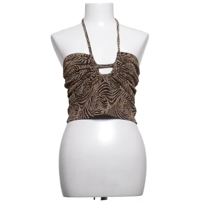 Halter neck top (Black, Gold) from NA-KD Elastane, Metallic fiber, Polyamide