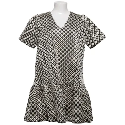 Jurk (Zwart, Goud) van YAS Elastaan, Polyester