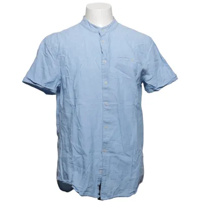 Chemise à manches courtes (Bleu) de Blend Denim Coton, Lin