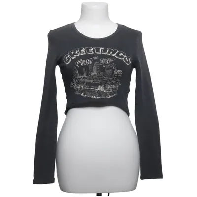 Crop top (Grå) fra Bershka Bomuld, Elastan