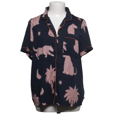 Pyjamahemd (Blau, Pink) von Chelsea Peers Elasthan, Recyceltes Polyester