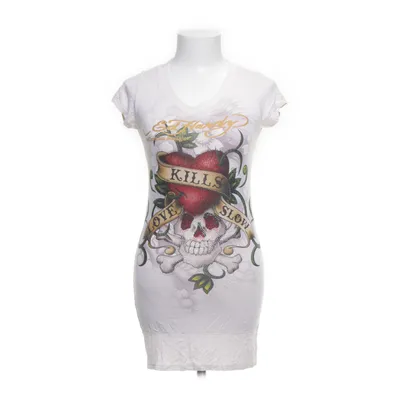 Dress (Beige, Multicolored) from Ed Hardy by Christian Audigier Cotton