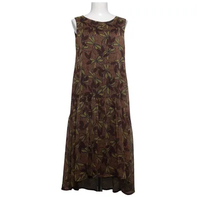 Klänning (Brun, Flerfärgad) från La Fee Atelier Metallfiber, Polyester