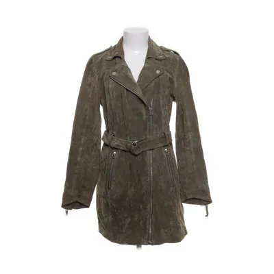 Leather coat (Green) from Freaky Nation Cotton, Leather, Polyester