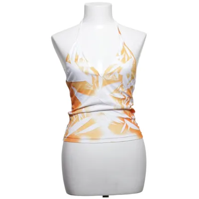 Halternecktopp (Orange, Vit, Flerfärgad) Polyester