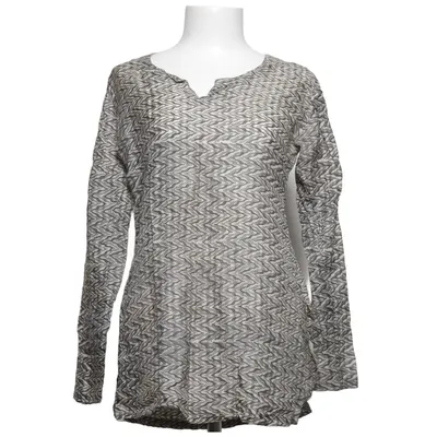 Blouse (Grijs, Wit, Zwart) van Fabindia