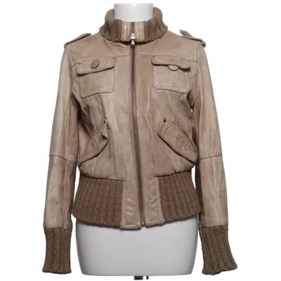 Læderjakke (Beige, Grøn) fra Oakwood Akryl, Læder, Polyester, Viscose