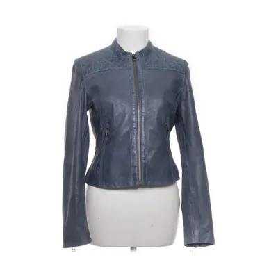 Læderjakke (Blå) fra ESPRIT Polyester, Læder