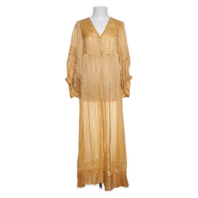 Långklänning (Beige, Guldfärgad) från Rabens Saloner Metallfiber, Viskos