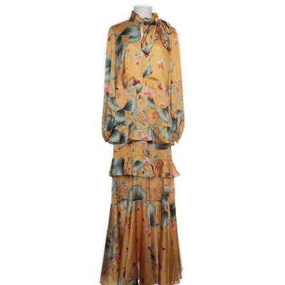 Maxi dress (Yellow, Multicolored) from Johanna Ortiz x H&M Polyester