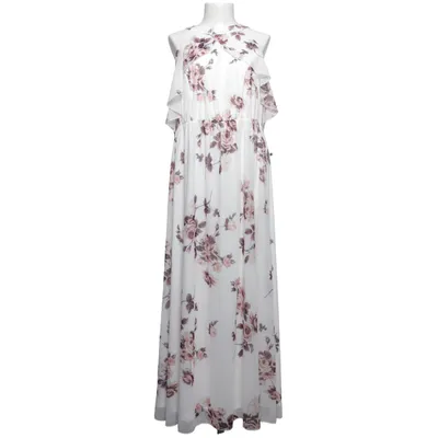 Maxi dress (White, Brown) from Bodyflirt Elastane, Polyester