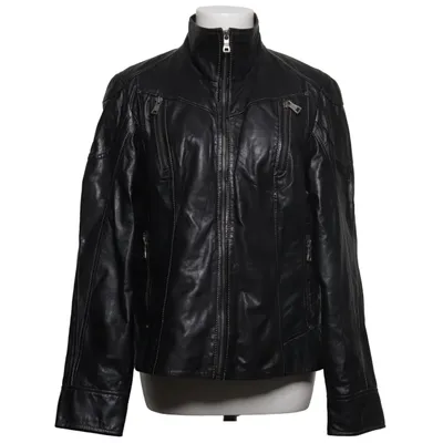 Læderjakke (Sort) fra Jilani Collection Bomuld, Læder, Polyester