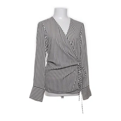 Wikkelblouse (Zwart, Beige) van H&M Modern Classic Polyester