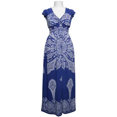 Maxi dress (Blue, White) from Vivo Modo Elastane, Polyester