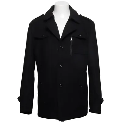 Coat (Black) from Component Polyester, Wool