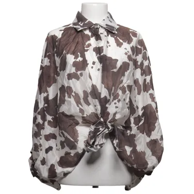 Top (Bruin, Wit) van Zeta Otto Polyester, Tencel