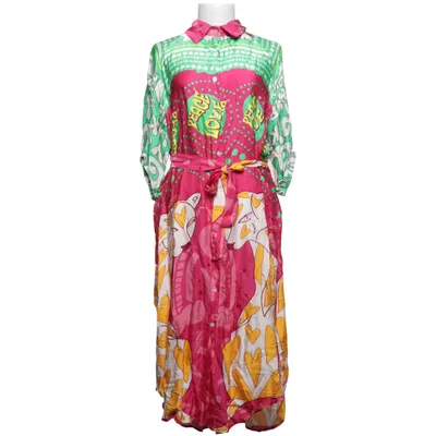 Skjortekjole (Pink, Grøn, Flerfarvet) fra Believe Mode Silke, Viscose