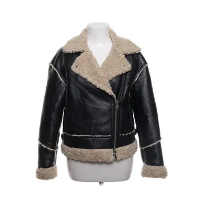 Shearlingjakke (Sort, Beige) fra Bershka