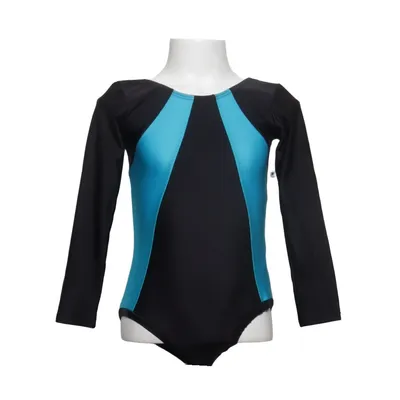 Gymnastics leotard (Black, Blue) from Roch Valley Elastane, Polyamide