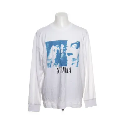 Langærmet t-shirt (Hvid, Flerfarvet) fra H&M Man Bomuld