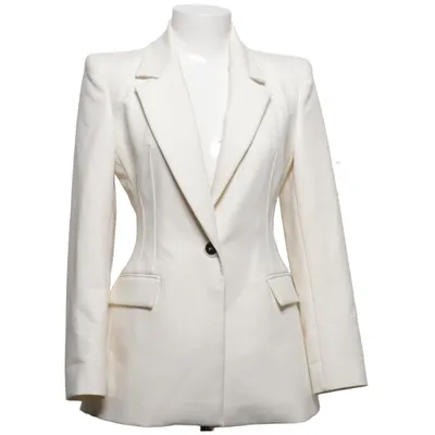 Leather blazer (White) from Zara