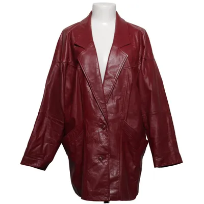 Læderblazer (Rød) fra Adoore Acetat, Læder, Nylon