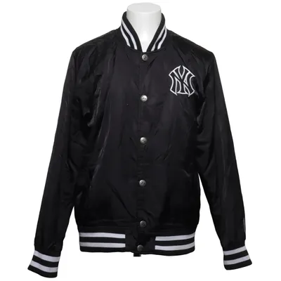 Varsity jacket (Black, White) from Majestic Athletic Polyamide, Polyester