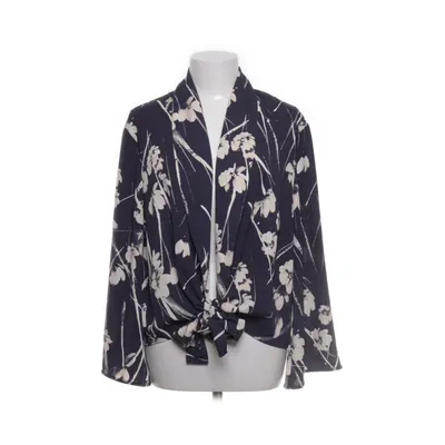 Wrap blouse (Blue, Beige) from Zara Basic Collection Polyester