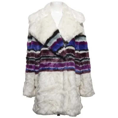 Winter coat (White, Multicolored) from United Colors of Benetton Polyamide, Polyester