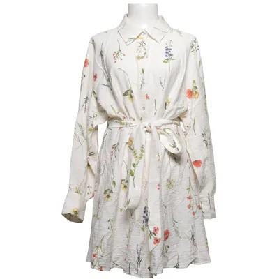 Shirt dress (White, Multicolored) from H&M Viscose, Polyamide