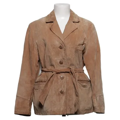 Veste en cuir (Marron) de Hollies Acétate, Coton, Cuir, Nylon