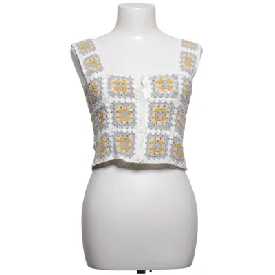 Crop top (White, Gray, Yellow) from Frime Acrylic, Cotton
