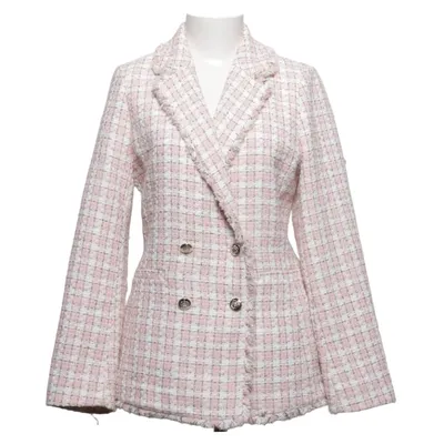 Blazer (Pink, Hvid) fra Miss Selfridge Akryl, Metallfiber, Polyamid, Polyester, Viscose, Uld