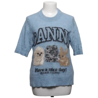 Pull-over (Bleu) de Ganni Laine d'alpaga, Polyamide