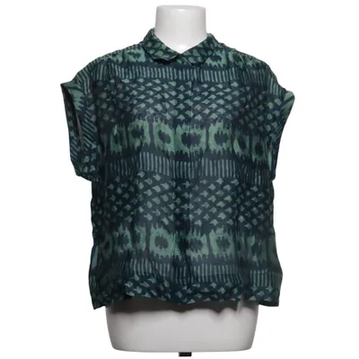 Top (Blue, Green) from Toast Cotton, Silk