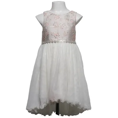 Robe de fille de fleur (Blanc, Rose) de American Princess Polyester