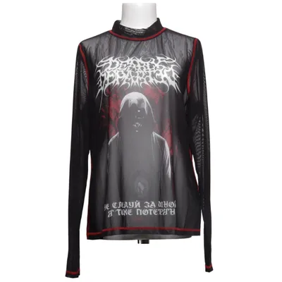 Topp (Svart, Röd) från Killstar Elastan, Polyester