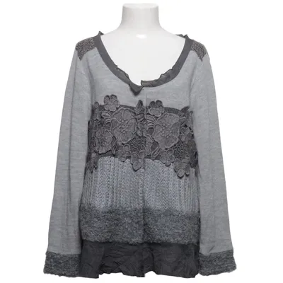 Cardigan (Gris) de Linea Tesini Acrylique, Coton, Fibre métallique, Viscose, Laine