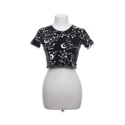 Crop top (Black, White) from Killstar Cotton, Elastane