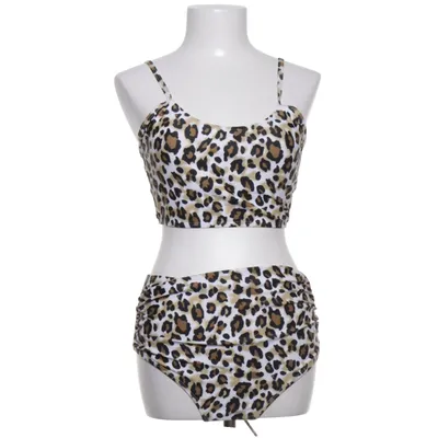 Bikini (Beige, Zwart, Wit) van Shein Elastaan, Polyester