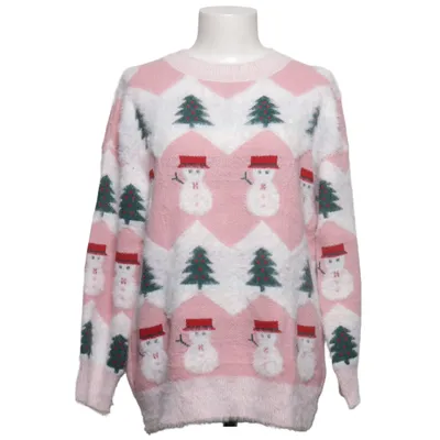 Christmas sweater (Pink, White, Multicolored) Acrylic, Viscose