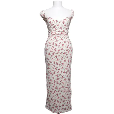 Långklänning (Vit, Röd) från Bershka Elastan, Polyester