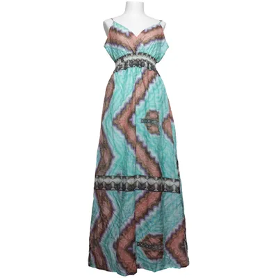 Maxi jurk (Blauw, Meerkleurig) van Uno Piu Uno Katoen, Zijde