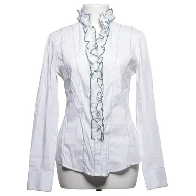 Blouse (White, Green) from Kaiserjäger Cotton, Polyester